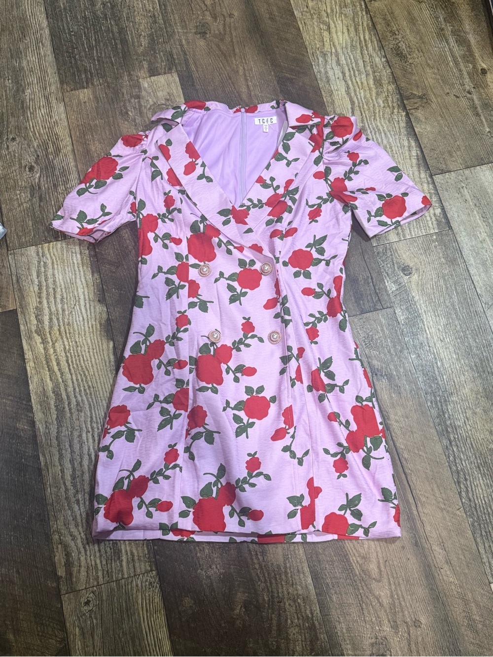 TCEC Pink Floral Zip-Back Mini Dress
